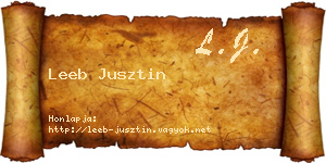 Leeb Jusztin névjegykártya